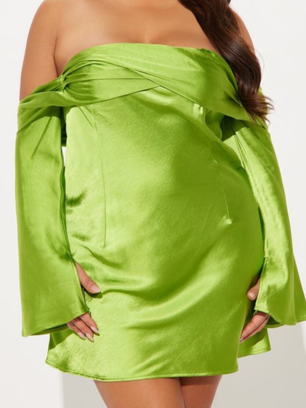 Amandine Satin Mini Dress (2X)
